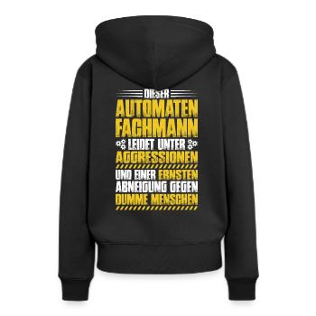 Automatenfachmann Automatenfachfrau Automaten - Frauen Premium Bio Hoodie - Schwarz - Hinten - Julia (174cm)