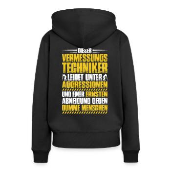 Vermessungstechniker Vermesser Land Surveyor - Frauen Premium Bio Hoodie - Schwarz - Hinten - Julia (174cm)