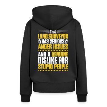 Vermessungstechniker Vermesser Land Surveyor - Frauen Premium Bio Hoodie - Schwarz - Hinten - Julia (174cm)