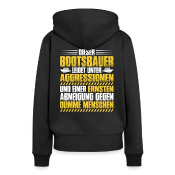 Bootsbauer Bootsbau Schiffbauer Schiffbau Boote - Frauen Premium Bio Hoodie - Schwarz - Hinten - Julia (174cm)