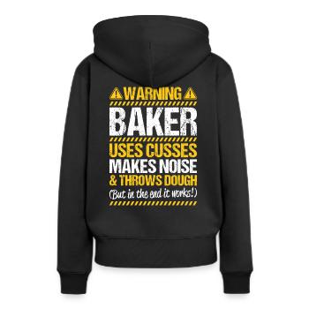 Bäcker Backen Bäckerin Bäckerei Baker Baking - Frauen Premium Bio Hoodie - Schwarz - Hinten - Julia (174cm)