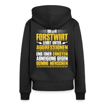 Forstwirt Forstwirtschaft Waldfacharbeiter Wald - Frauen Premium Bio Hoodie - Schwarz - Hinten - Julia (174cm)