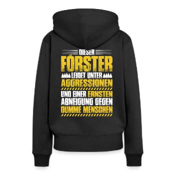 Förster Forstwirtschaft Forester Waldarbeiter Wald - Frauen Premium Bio Hoodie - Schwarz - Hinten - Julia (174cm)