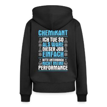 Chemikant Chemikantin chimie industrie chimique - Sweat à capuche Premium bio Femme - noir - Dos - Julia (174cm)