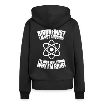 Biochemiker Biochimie Biochimie Biochimiste - Sweat à capuche Premium bio Femme - noir - Dos - Julia (174cm)