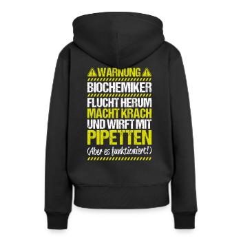 Biochemiker Biochimie Biochimie Biochimiste - Sweat à capuche Premium bio Femme - noir - Dos - Julia (174cm)