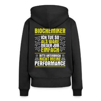 Biochemiker Biochimie Biochimie Biochimiste - Sweat à capuche Premium bio Femme - noir - Dos - Julia (174cm)