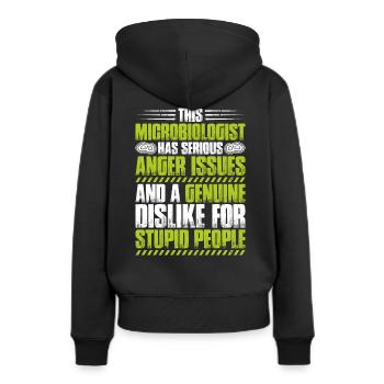 Mikrobiologie Mikrobiologe Biologie Biologe - Frauen Premium Bio Hoodie - Schwarz - Hinten - Julia (174cm)