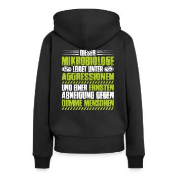 Mikrobiologie Mikrobiologe Biologie Biologe - Frauen Premium Bio Hoodie - Schwarz - Hinten - Julia (174cm)