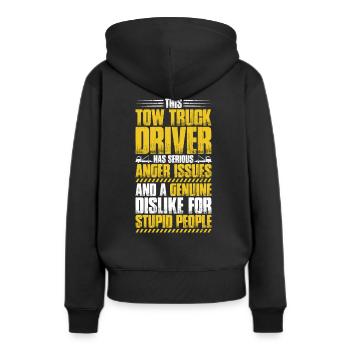 Abschlepper Abschleppdienst Tow Truck Driver - Frauen Premium Bio Hoodie - Schwarz - Hinten - Julia (174cm)