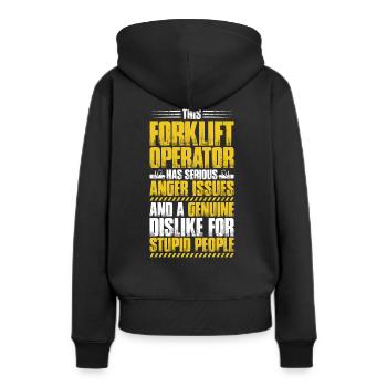 Staplerfahrer Gabelstaplerfahrer Forklift Operator - Frauen Premium Bio Hoodie - Schwarz - Hinten - Julia (174cm)