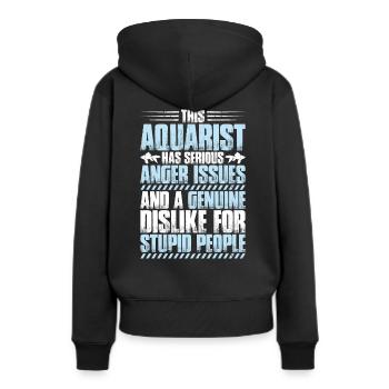 Aquaristik Aquarianer Aquarium Fische Aquarist - Frauen Premium Bio Hoodie - Schwarz - Hinten - Julia (174cm)