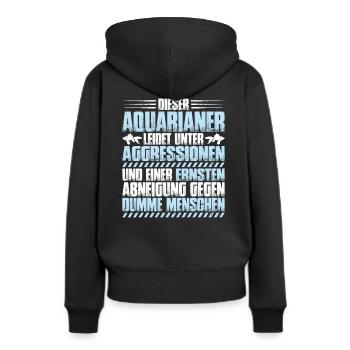 Aquaristik Aquarianer Aquarium Fische Aquarist - Frauen Premium Bio Hoodie - Schwarz - Hinten - Julia (174cm)
