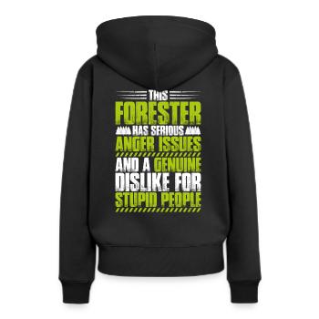 Förster Forstwirtschaft Forester Waldarbeiter Wald - Frauen Premium Bio Hoodie - Schwarz - Hinten - Julia (174cm)