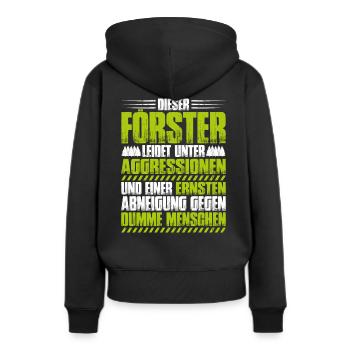 Förster Forstwirtschaft Forester Waldarbeiter Wald - Frauen Premium Bio Hoodie - Schwarz - Hinten - Julia (174cm)