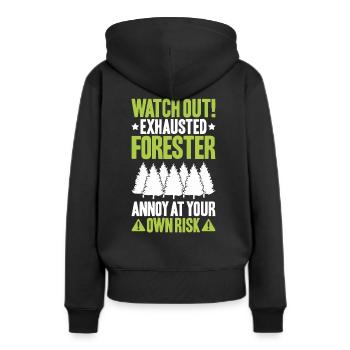 Forestier Forestier Forestier Travailleurs forestiers Forêt - Sweat à capuche Premium bio Femme - noir - Dos - Julia (174cm)