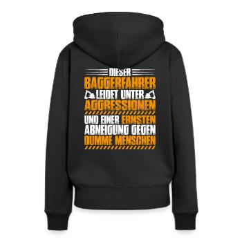 Baggerfahrer Baggerführer Heavy Equipment Operator - Frauen Premium Bio Hoodie - Schwarz - Hinten - Julia (174cm)