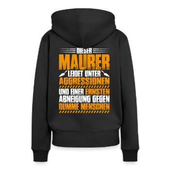 Maurer Maurermeister Mauerwerk Bricklayer Mason - Frauen Premium Bio Hoodie - Schwarz - Hinten - Julia (174cm)