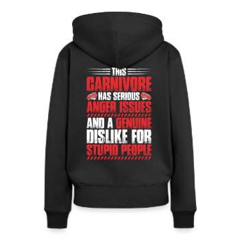 Carnivore Diät Carnivore Ernährung Carnivore Diet - Sweat à capuche Premium bio Femme - noir - Dos - Julia (174cm)