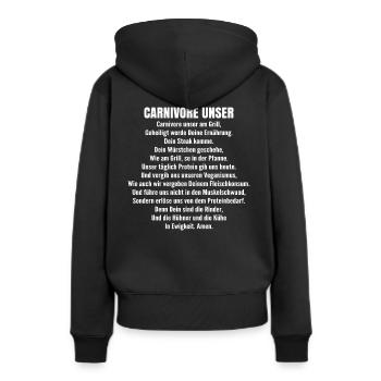 Carnivore Diät Carnivore Ernährung Carnivore Diet - Sweat à capuche Premium bio Femme - noir - Dos - Julia (174cm)
