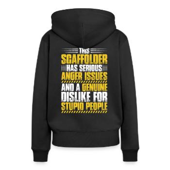 Gerüstbauer Gerüstbau Gerüstmonteur Scaffolder - Frauen Premium Bio Hoodie - Schwarz - Hinten - Julia (174cm)
