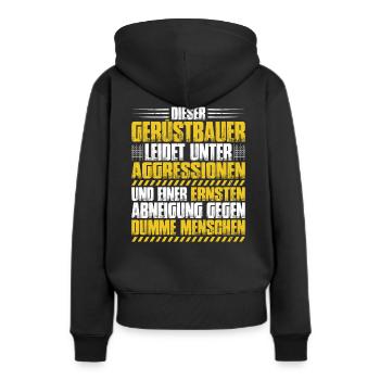 Gerüstbauer Gerüstbau Gerüstmonteur Scaffolder - Frauen Premium Bio Hoodie - Schwarz - Hinten - Julia (174cm)