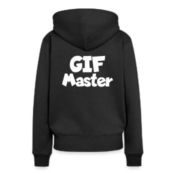 GIF maître photo chat message cadeau - Sweat à capuche Premium bio Femme - noir - Dos - Julia (174cm)