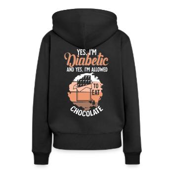 Diabetiker Schokolade Essen - Frauen Premium Bio Hoodie - Schwarz - Hinten - Julia (174cm)