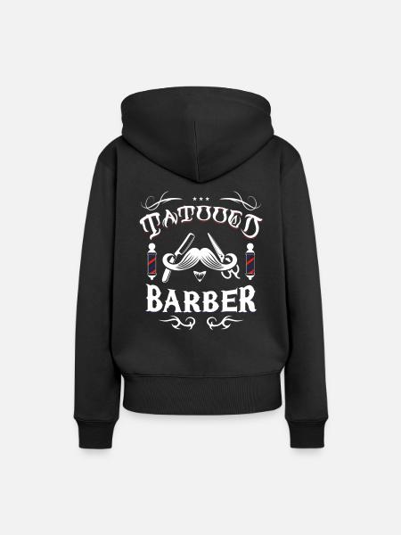 Tätowierter Barbier - Frauen Premium Bio Hoodie - Schwarz