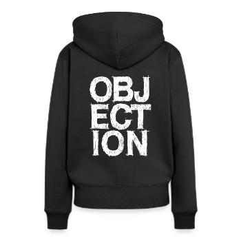 Arrêt de l'appel d'opposition - Sweat à capuche Premium bio Femme - noir - Dos - Julia (174cm)