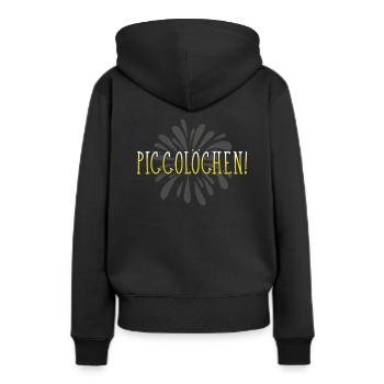 Piccolöchen! Piccolo Sekt - Frauen Premium Bio Hoodie - Schwarz - Hinten - Julia (174cm)