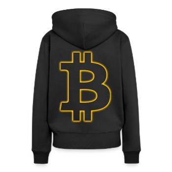 Shiny Bitcoin - Frauen Premium Bio Hoodie - Schwarz - Hinten - Julia (174cm)