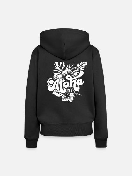 Aloha Hibiscus Hawaii - Frauen Premium Bio Hoodie - Schwarz