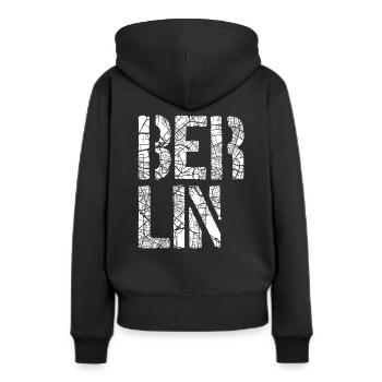 Berlin - Sweat à capuche Premium bio Femme - noir - Dos - Julia (174cm)