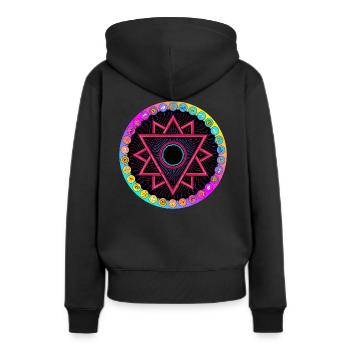 LSD Roue de l'Acide - Sweat à capuche Premium bio Femme - noir - Dos - Julia (174cm)
