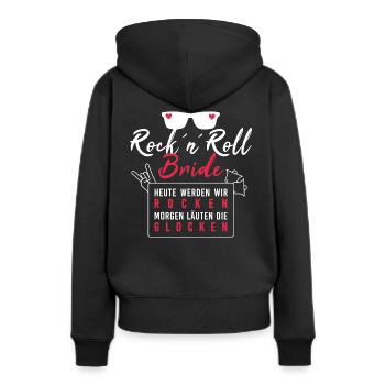 Rock n Roll Bride rocken Junggesellinnenabschied - Frauen Premium Bio Hoodie - Schwarz - Hinten - Julia (174cm)