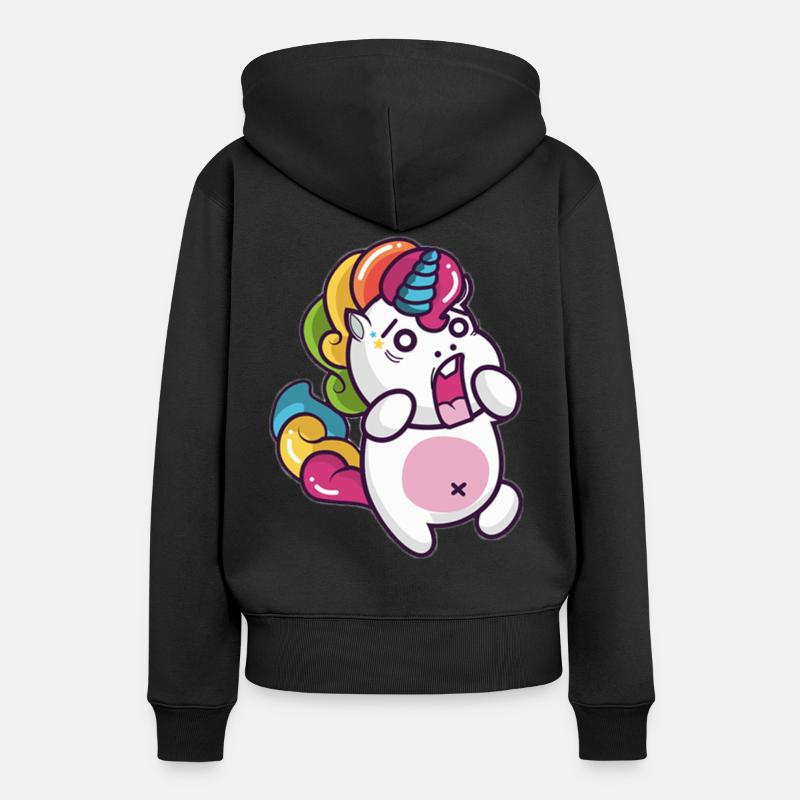 Ein Einhorn .. oder? - Frauen Premium Bio Hoodie - Schwarz
