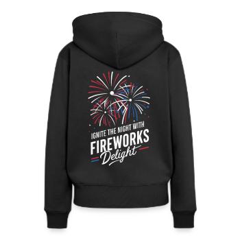Pyrotechnie Feux d’artifice Pyrotechnie - Sweat à capuche Premium bio Femme - noir - Dos - Julia (174cm)
