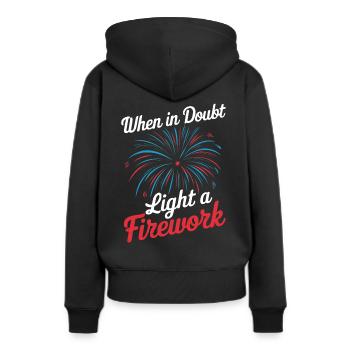 Pyrotechnie Feux d’artifice Pyrotechnie - Sweat à capuche Premium bio Femme - noir - Dos - Julia (174cm)