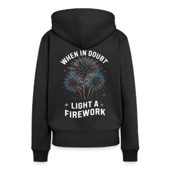 Pyrotechnie Feux d’artifice Pyrotechnie - Sweat à capuche Premium bio Femme - noir - Dos - Julia (174cm)