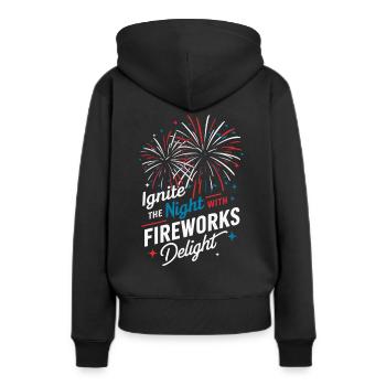 Pyrotechnie Feux d’artifice Pyrotechnie - Sweat à capuche Premium bio Femme - noir - Dos - Julia (174cm)