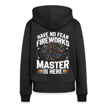Pyrotechnie Feux d’artifice Pyrotechnie - Sweat à capuche Premium bio Femme - noir - Dos - Julia (174cm)
