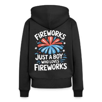 Pyrotechnie Feux d’artifice Pyrotechnie - Sweat à capuche Premium bio Femme - noir - Dos - Julia (174cm)