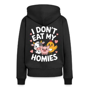 Végétarien Végétalien Végétarien Végétarien - Sweat à capuche Premium bio Femme - noir - Dos - Julia (174cm)
