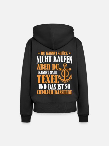 Texel Freude Anker Holland - Frauen Premium Bio Hoodie - Schwarz