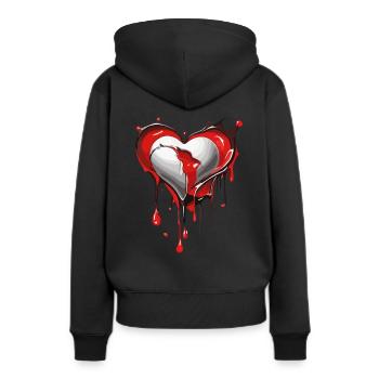 Gebrochenes Herz schmilzt - Frauen Premium Bio Hoodie - Schwarz - Hinten - Julia (174cm)