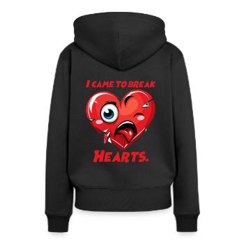 Ich komme um Herzen zu brechen - Frauen Premium Bio Hoodie - Schwarz - Hinten - Julia (174cm)