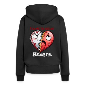 I came to break Hearts - Herzensbrecher - Frauen Premium Bio Hoodie - Schwarz - Hinten - Julia (174cm)