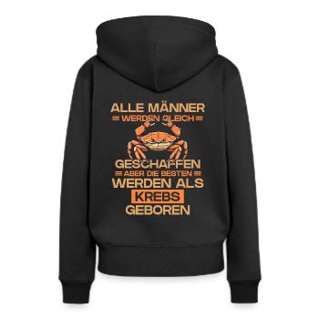 Sternzeichen Krebs - Frauen Premium Bio Hoodie - Schwarz - Hinten - Julia (174cm)