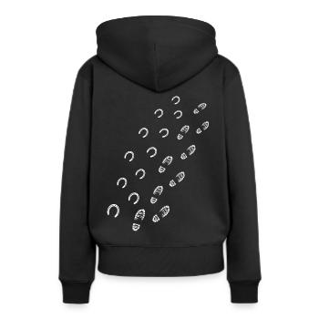 Chevaux pistes humain piste cavalier cavalier - Sweat à capuche Premium bio Femme - noir - Dos - Julia (174cm)